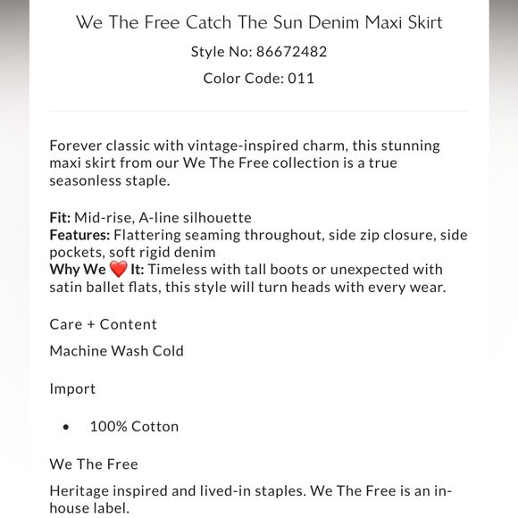 Free People Catch The Sun Denim Maxi Skirt - Picture 11 of 14